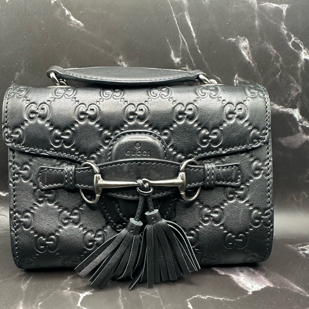 GUCCI  Guccissima Mini Emily Shoulder Bag horsebit